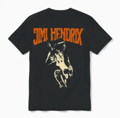 Jimi Hendrix Gitarre Unisex T-Shirt - Black