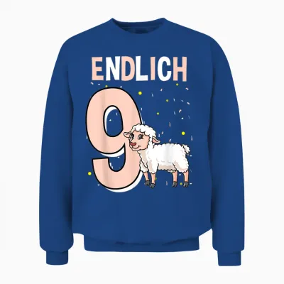 Geschenk 9 Jahre Alt Schaf Bauernhof Geburtstag Unisex Sweatshirt - Royal