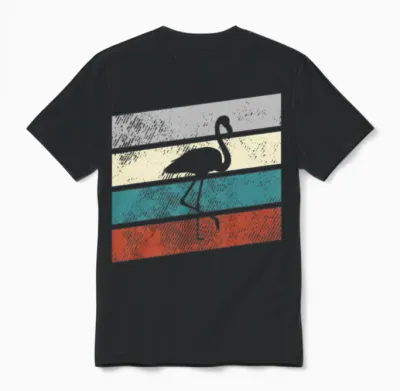 Flamingo Retro Unisex T-Shirt - Black