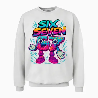 Funny Meme 67 Six Seven 6 7 Italian Brainrot Youth Boys Unisex Sweatshirt - White
