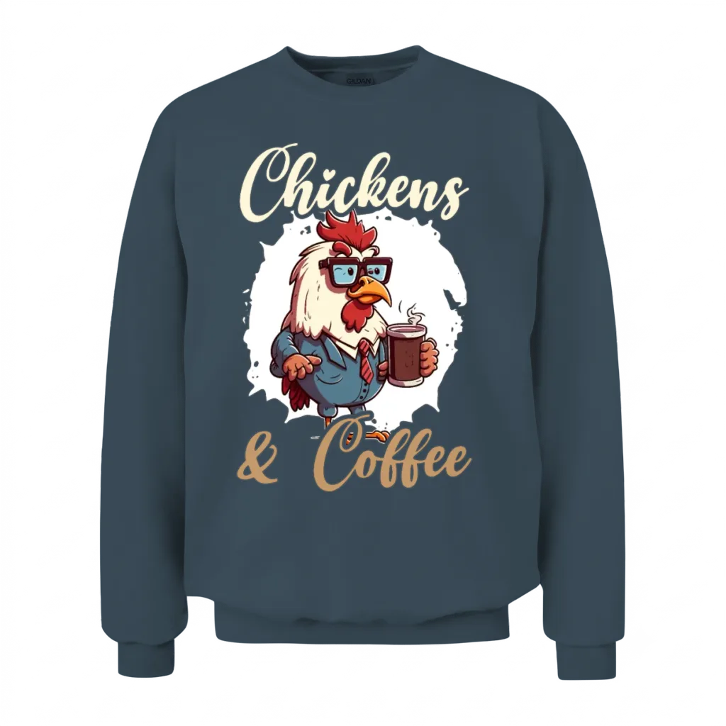 Chicken Farmer Chicken Whisperer Coffee Drinker Unisex Sweatshirt - Dark Heather