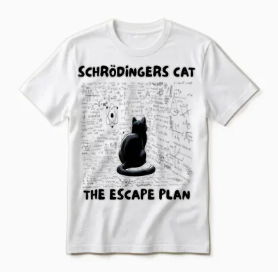 Quantum Physics Teacher Schrödinger's Cat the Escape Plan Unisex T-Shirt - White
