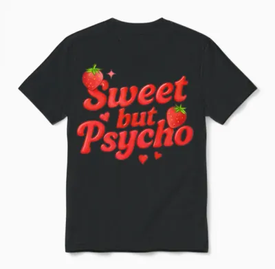 Sweet but Psycho / Y2k Statement Unisex T-Shirt - Black