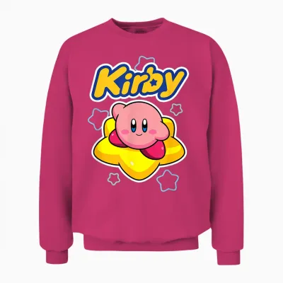 Kirby Nintendo Big Star Surfing Portrait Unisex Sweatshirt - Heliconia