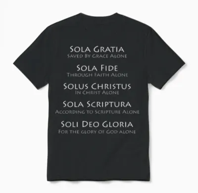 Five Solas of the Christian Faith Latin/english 2 Unisex T-Shirt - Black