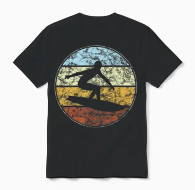 Surfing Retro Unisex T-Shirt - Black