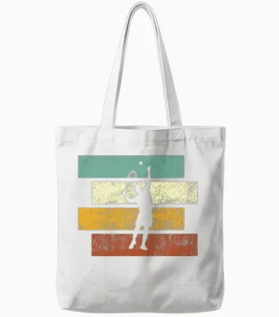 Tennis Retro Tote Bags - White