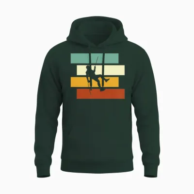 Climbing Retro Unisex Hoodie - Forest