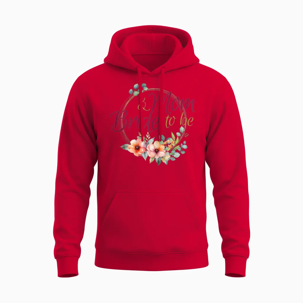 Mom and Bride to Be - Hen Party T-Shirt, White Unisex Hoodie in Red
