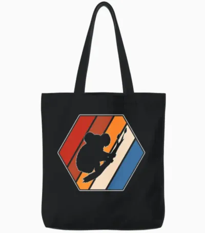Koala Retro Tote Bags - Black