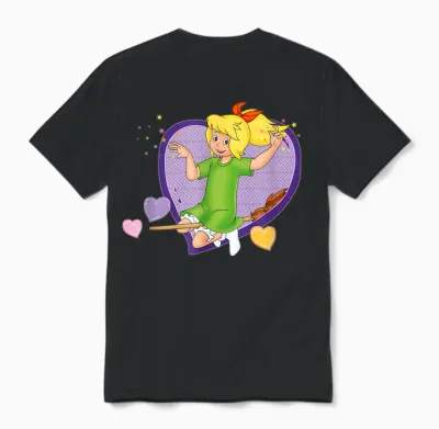 Bibi Blocksberg - Heart T-Shirt, Blue Unisex T-Shirt - Black