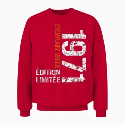 Vintage 1971 Gift 55 Years Man Birthday Humour Unisex Sweatshirt - Red