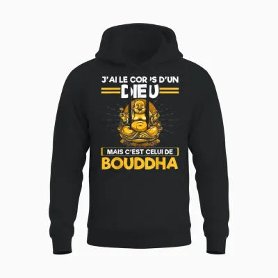 Humour Humorous J'ai Le Corps D'un God Unisex Hoodie - Black