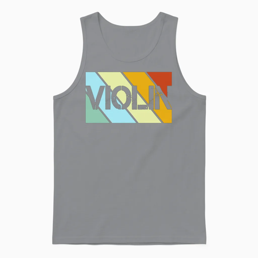 Violin Retro Unisex Tank Top in Sport Grey