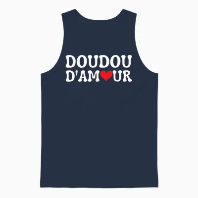 Love Doudou Humour Valentine's Day Idea for Couples T-Shirt, Black, S Unisex Tank Top - Navy