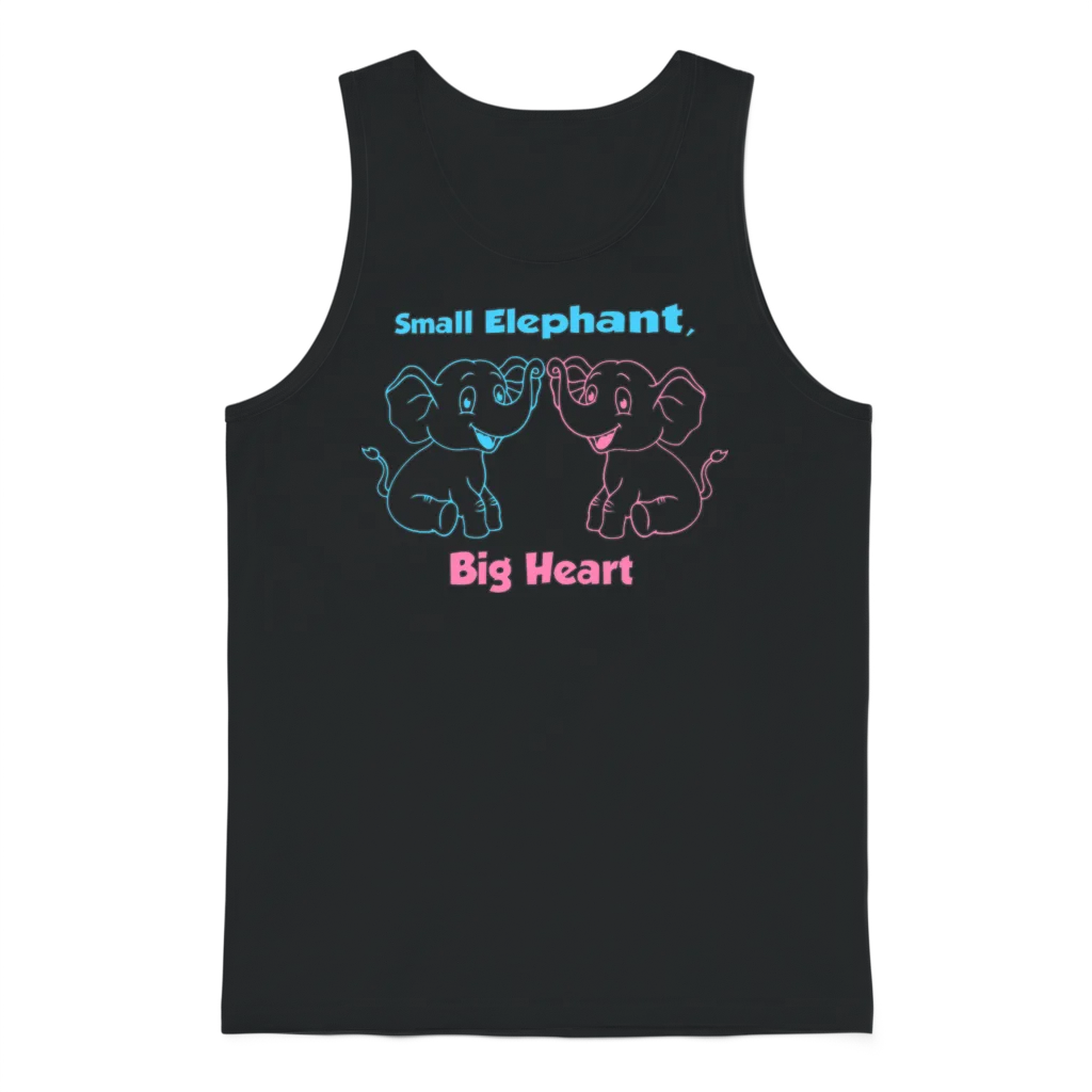 Small Elephant, Big Heart โ Cute Unisex Tank Top - Black