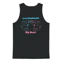 Small Elephant, Big Heart – Cute Unisex Tank Top - Black – 1