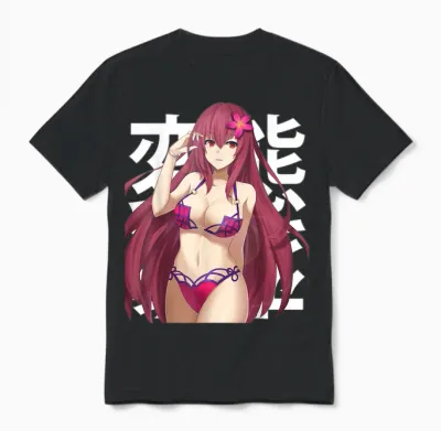 Anime Cute Girl Lewd Waifu Summer Otaku Japonais Unisex T-Shirt - Black