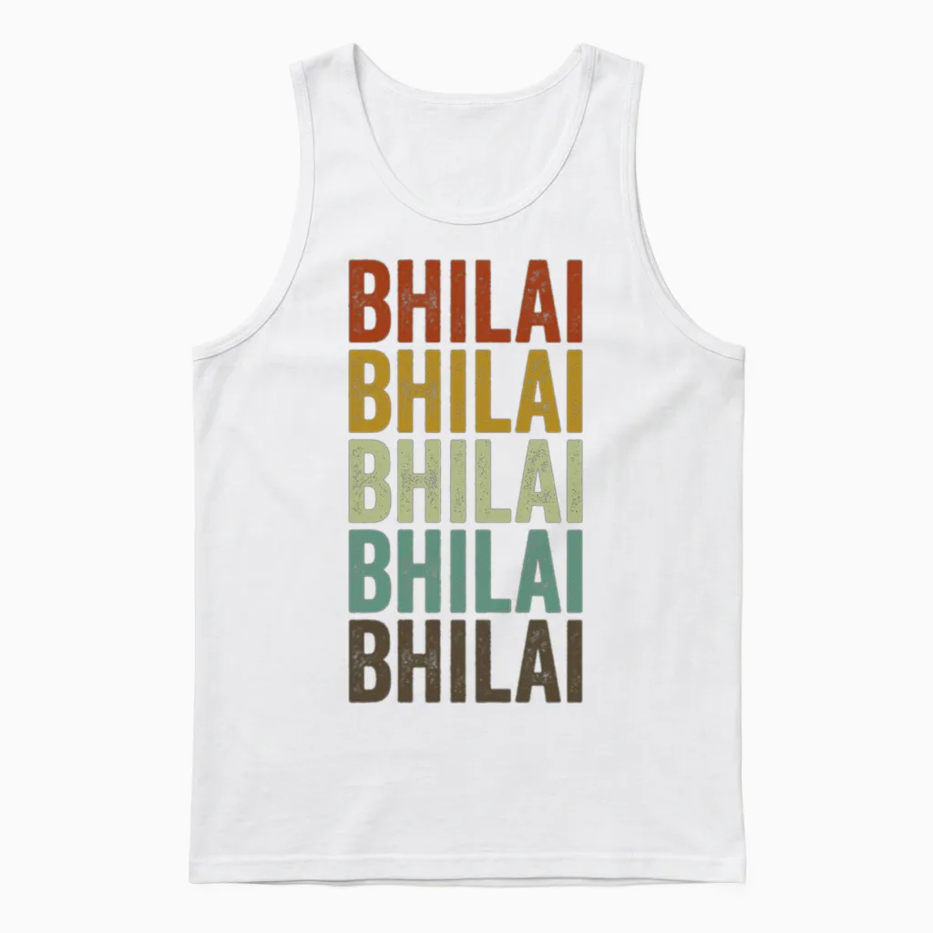 Bhilai India Retro Vintage Unisex Tank Top - White
