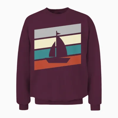 Sailing Retro Unisex Sweatshirt - Maroon