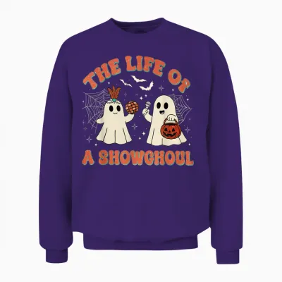 The Life of a Showghoul Retro Halloween Show Ghosts Girl Unisex Sweatshirt - Purple