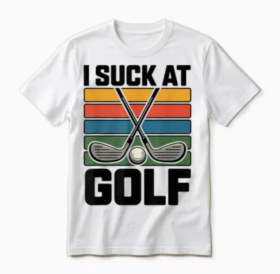 I Suck at Golf Joke Funny Golf Loser Sarcastic Men Golfing Unisex T-Shirt - White