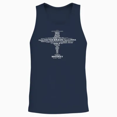 Full Phonetic Alphabet Shirt | Cute Plane Letters Tee Gift Unisex Tank Top - Navy