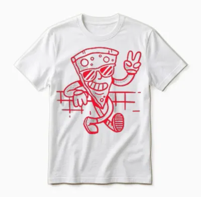 Pizzeria Italiano Best Pizza in Town (backprint) Unisex T-Shirt - White