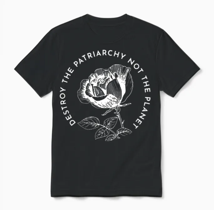 Retro Destroy the Patriarchy Not the Planet Unisex T-Shirt - Black