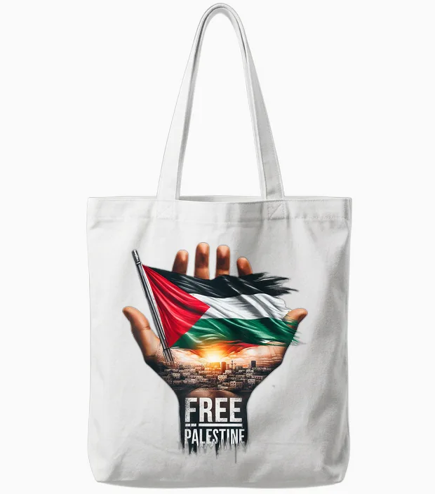 Free Palestine, Palestine, Gaza, Palestinian Pride Gift T-Shirt, Black, S Tote Bags in White