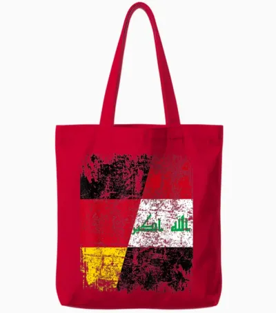 Irak Deutschland Flagge | Damen Herren Kinder | Irak Tote Bags - Red