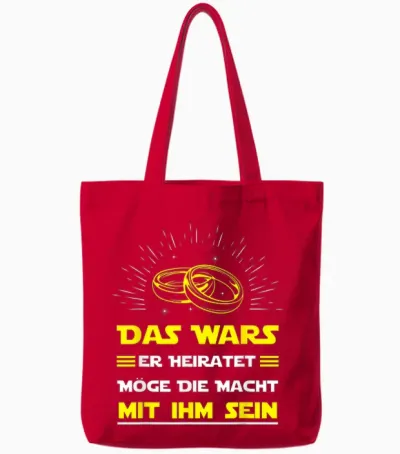 Das Wars Er Heiratet Möge Die Macht Mit Ihm Sein Tote Bags - Red
