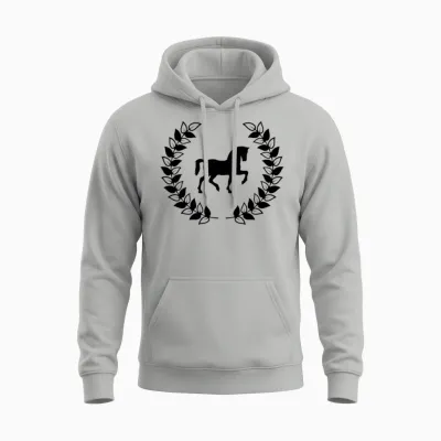 Horse Laurel Wreath Unisex Hoodie - Ash