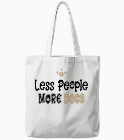 Less People More Dogs Tote Bags - White