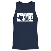 Texas Made License Plate Unisex Tank Top - Navy – 2