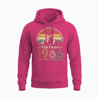 Vintage 1986 Rétro Cadeau 40 Ans Anniversaire Femmes Hommes Unisex Hoodie - Heliconia