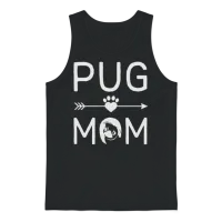 Pug Mom Shirt Funny Pug Dog Lovers Mothers Unisex Tank Top - Black – 1