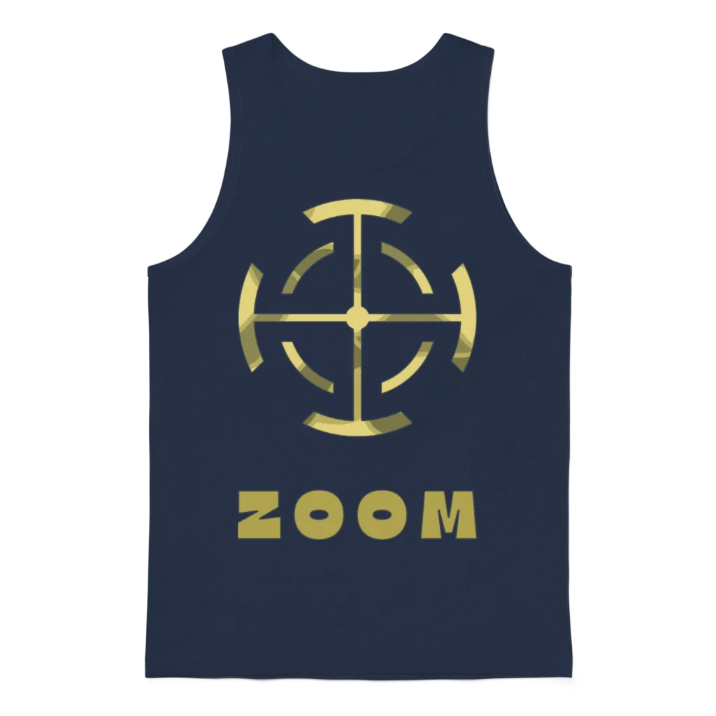 Sniper Zoom Funny Unisex Tank Top - Navy