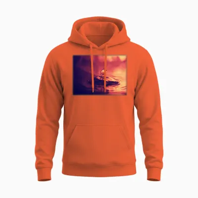 Retro Water Droplet Exploration Unisex Hoodie - Orange