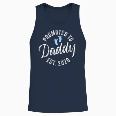 Promoted to Daddy 2026 Unisex Tank Top - Navy