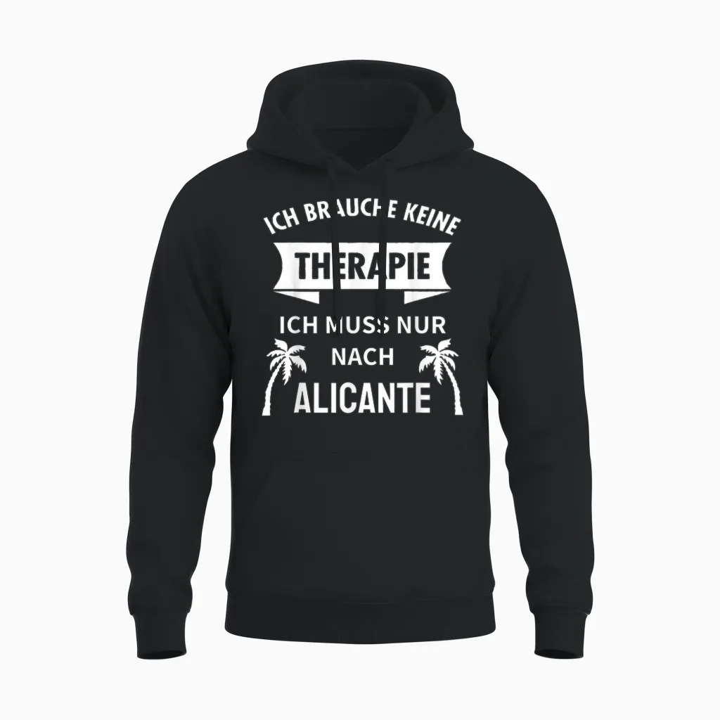 Alicante Therapie Design Costa Blanca Mittelmeer Alicante Unisex Hoodie in Black