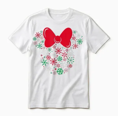 Disney Minnie Mouse Icon Holiday Snowflakes Unisex T-Shirt - White