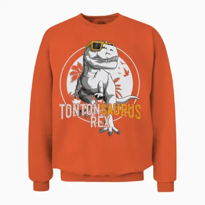 Tontonsaurus Rex Tonton Dinosaure Cadeau Oncle T-Shirt Haut De Gamme Unisex Sweatshirt - Orange