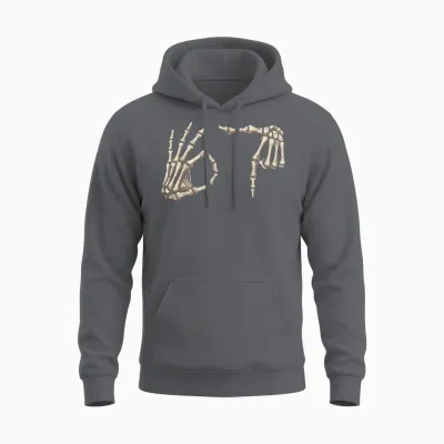 Six Seven 6 7 Meme 67 Skeleton Hand Halloween Costume Unisex Hoodie - Charcoal