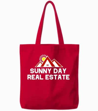 Sunny Day Real Estate Agent Realtor Tote Bags - Red