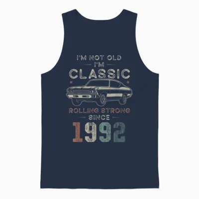 Née En 1992, 34e Anniversaire Voiture Classique Unisex Tank Top - Navy