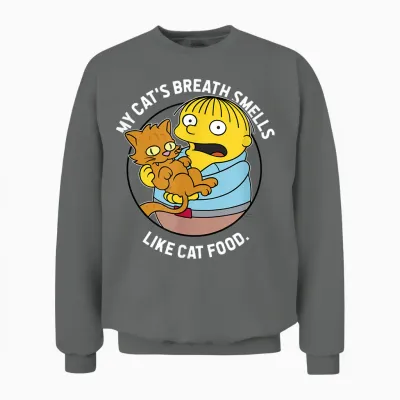 The Simpsons Ralph My Cat's Breath Smells Like Cat Food Unisex Sweatshirt - Graphite Heather