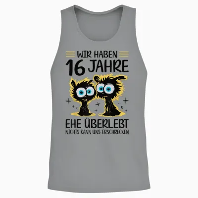 16 Jahre Verheiratet 16. Hochzeitstag Saphirhochzeit Unisex Tank Top - Sport Grey