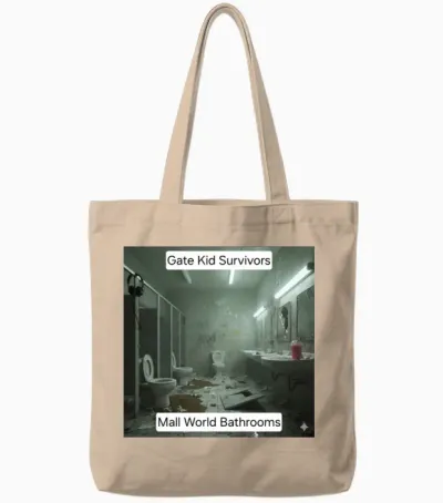 Gate Program Mall World Bathroom Tote Bags - Natural