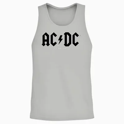 Ac/dc - History of Logos 50 Years T-Shirt, Black, S Unisex Tank Top - Ash